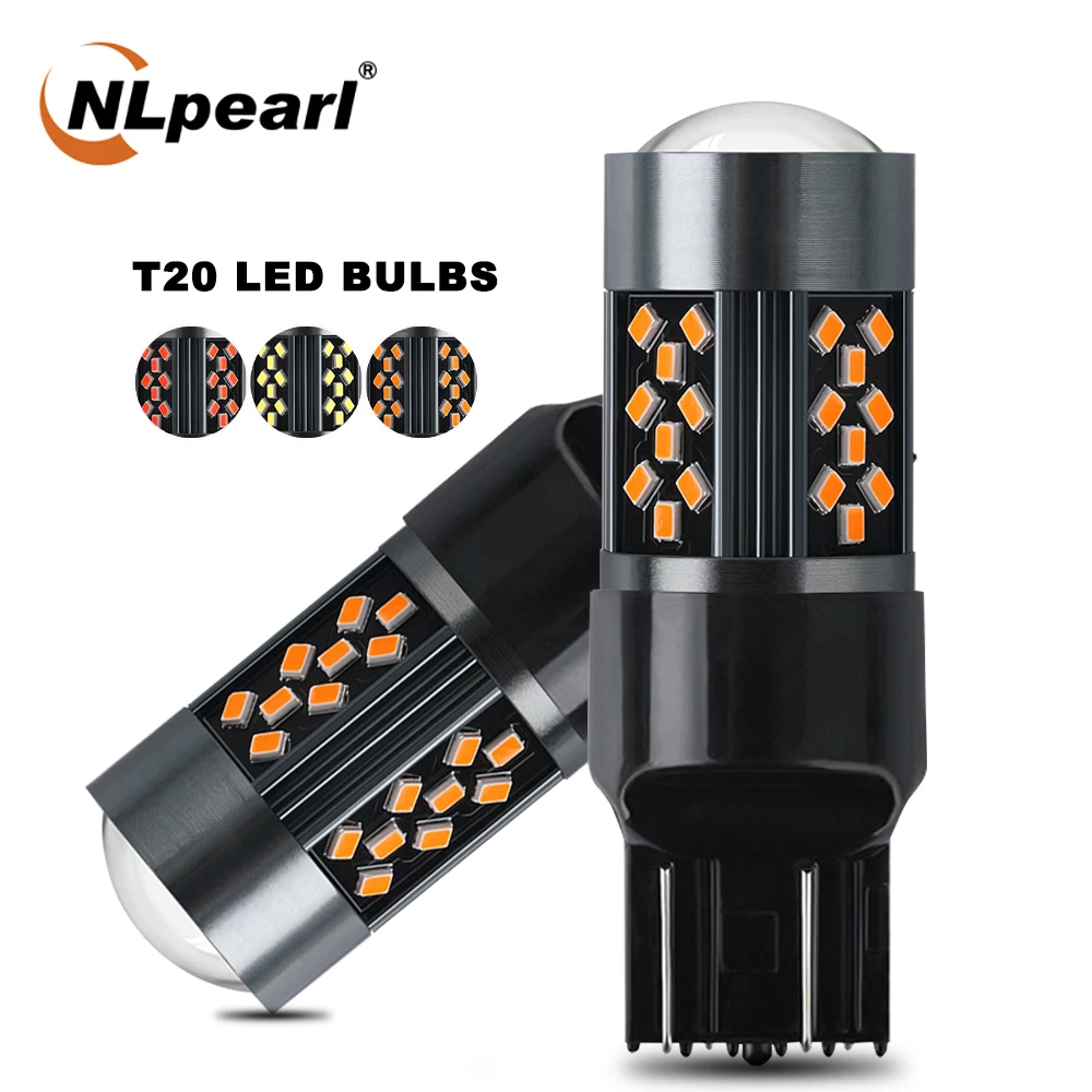 

NLpearl 2X Signal Lamp T20 Led Canbus 7440 W21W 7443 W21/5W 42SMD SRCK T25 LED 3157 P27/7W 3156 P27W DRL Turn Signal Brake Light