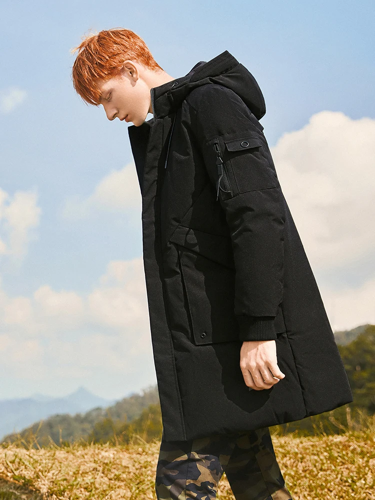 Толстый зимний мужской пуховик 2018 брендовая одежда теплое пальто на утином пуху