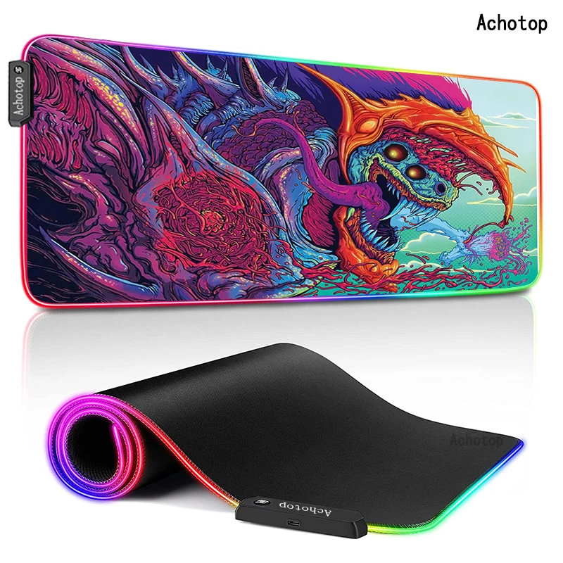 

RGB Hyper beast Gaming Mouse Pad Computer Mousepad LED Mouse Pad Gamer XXL Mouse Carpet Mause Pad PC Desk Mat with Backlit Razer