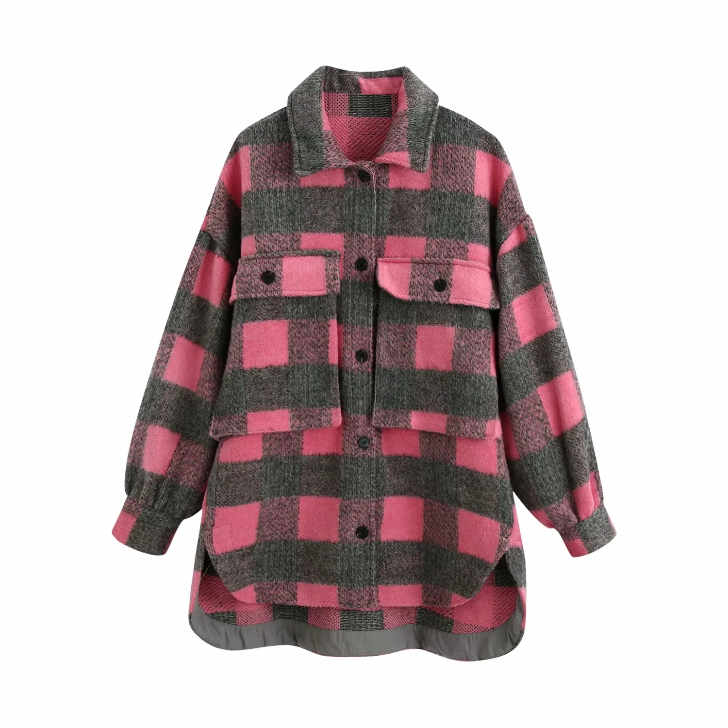 

Vintage Long Sleeve Oversize Jacket Coats Women Fashion Slim Plaid Office Warm Casual Loose Jacket Female Outerwear Chic Tops