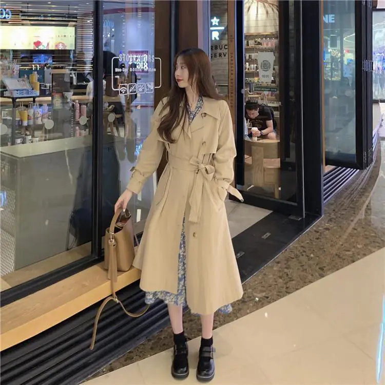 

New Korean style relaxed Khaki windbreaker for women