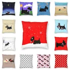 Псом, Star Наволочка на подушку размером 45*45 см украшения 3D печать шотландского терьера мультипликационным изображением подушка для дивана двойная сторона