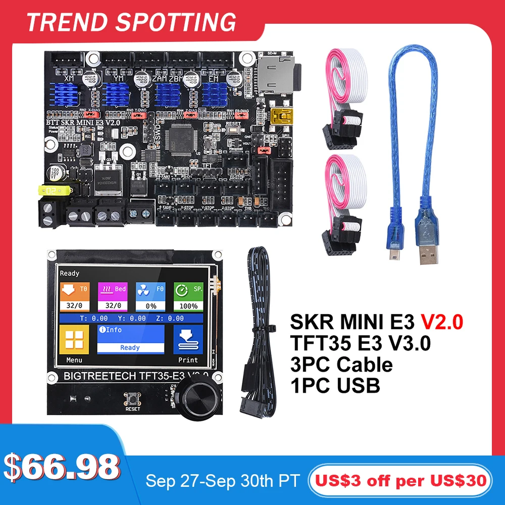   BIGTREETECH SKR MINI E3 V2.0 + TFT35 E3 V3.0 TMC2209,   3D- Creality Ender 3 V2,  