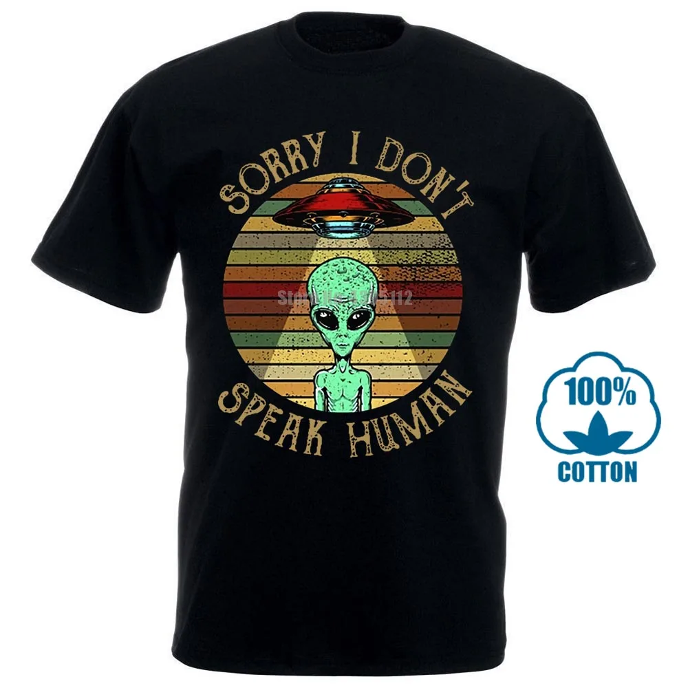 НЛО инопланетяне извините я не общается Мужская винтажная черная футболка из