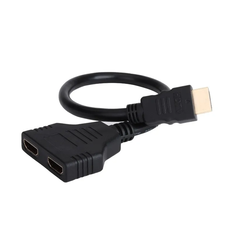 10 шт./лот совместимому с HDMI 1 Мужской Двойной 2 Женский Y сплиттер адаптер кабель со