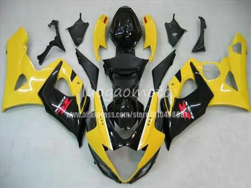 

Injection molding 100% fairing kit for yellow black Suzuki GSXR1000 K5 05 06 fairings set GSXR1000 2005 2006bodywork