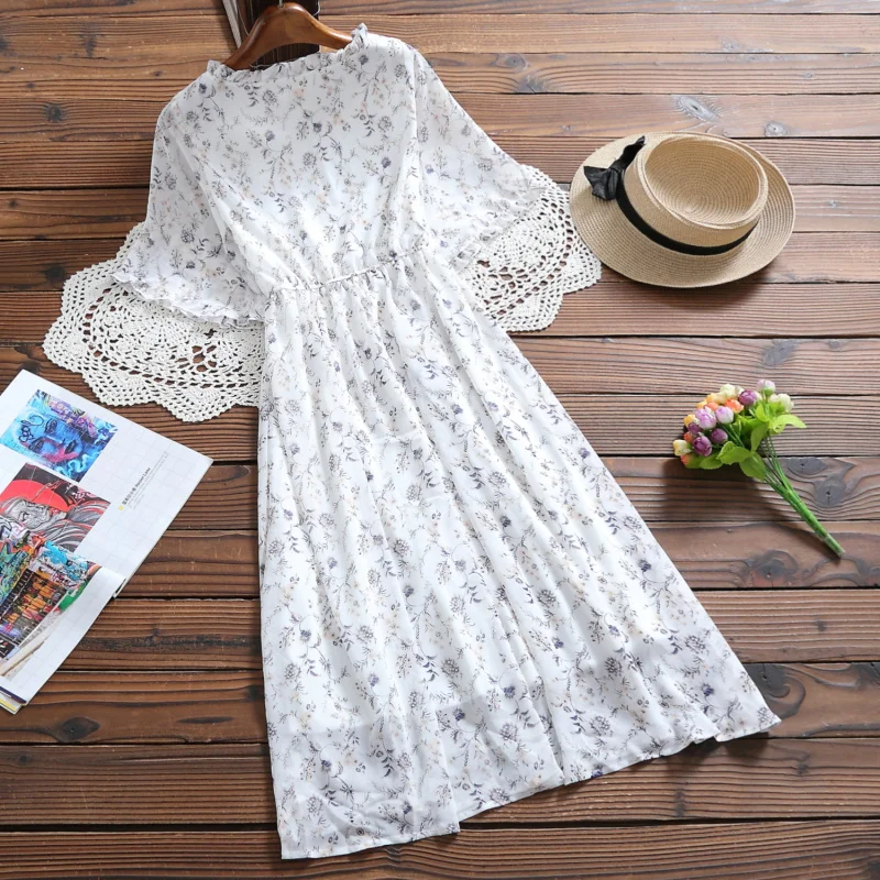 New Dress Mori Woman Windscreen Printed Chiffon Skirt | Женская одежда