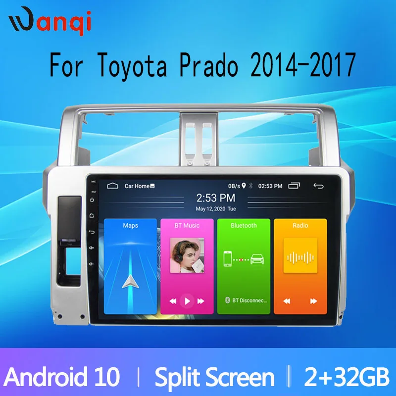 

10,1 дюймовый автомобильный радиоприемник для Toyota Prado 2014-2017 Android10 GPS навигация мультимедийный плеер раздельный экран картина на Pictrure WiFi