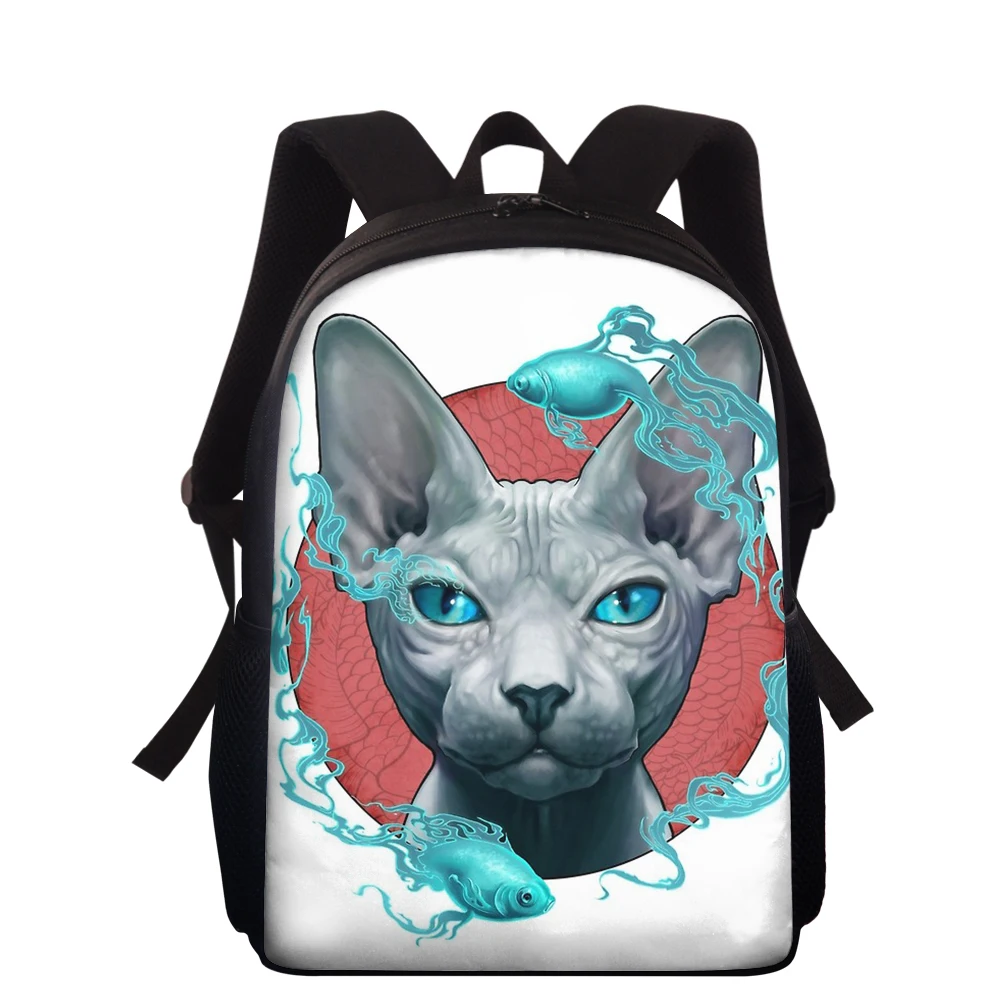 

ELVISWORDS Customize Brand Rucksack Personality Ghost Cat Printing Backpack For Women Men Boys Knapsack Teenager Mochila Escolar