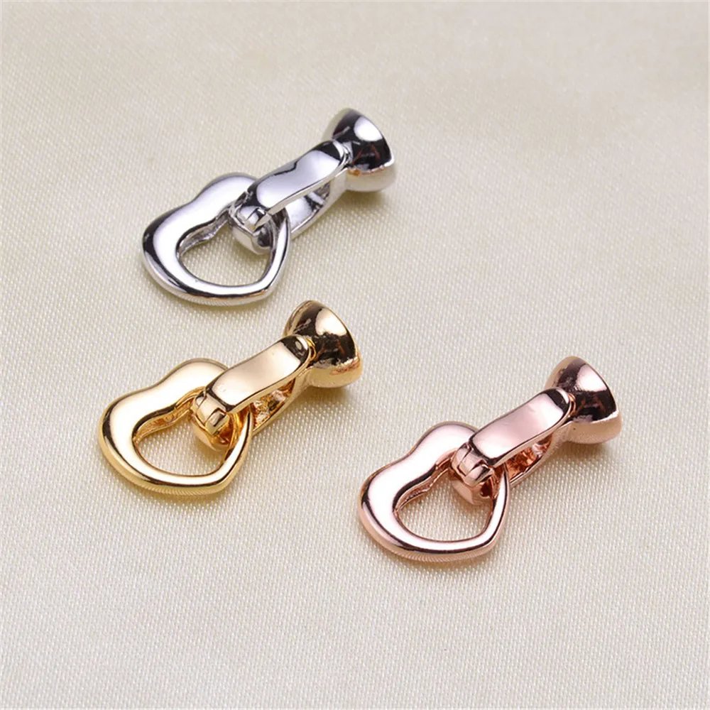 Серебро/золото/цвета розового золота с сердечками образные застежки соединитель