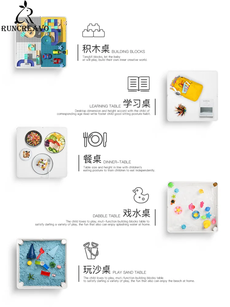 Multi-function Building Blocks Boys and Girls Intelligence Toys Assembles Kids Table Chair Set Desk Child | Мебель