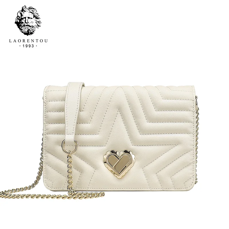 LAORENTOU Маленькая женская сумка с клапаном Классическая мягкая яловая кожа через