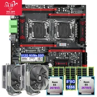 huananzhi x99 t8d motherboard with 512g nvme ssd dual xeon processor e5 2678 v3 with cpu coolers memory 64g 88g 1866 reg ecc