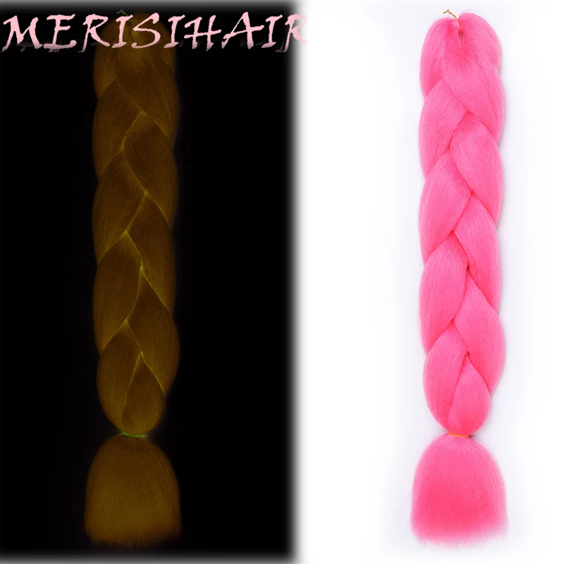 MERISIHAIR, 24 дюйма, огромные косички, длинные, Омбре, Джамбо, синтетические плетеные волосы, вязанные крючком, блонд, розовый, синий, серый, волосы для наращивания, африканские