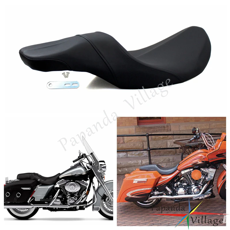 Гладкие чехлы для сидений двух человек черные Harley Touring