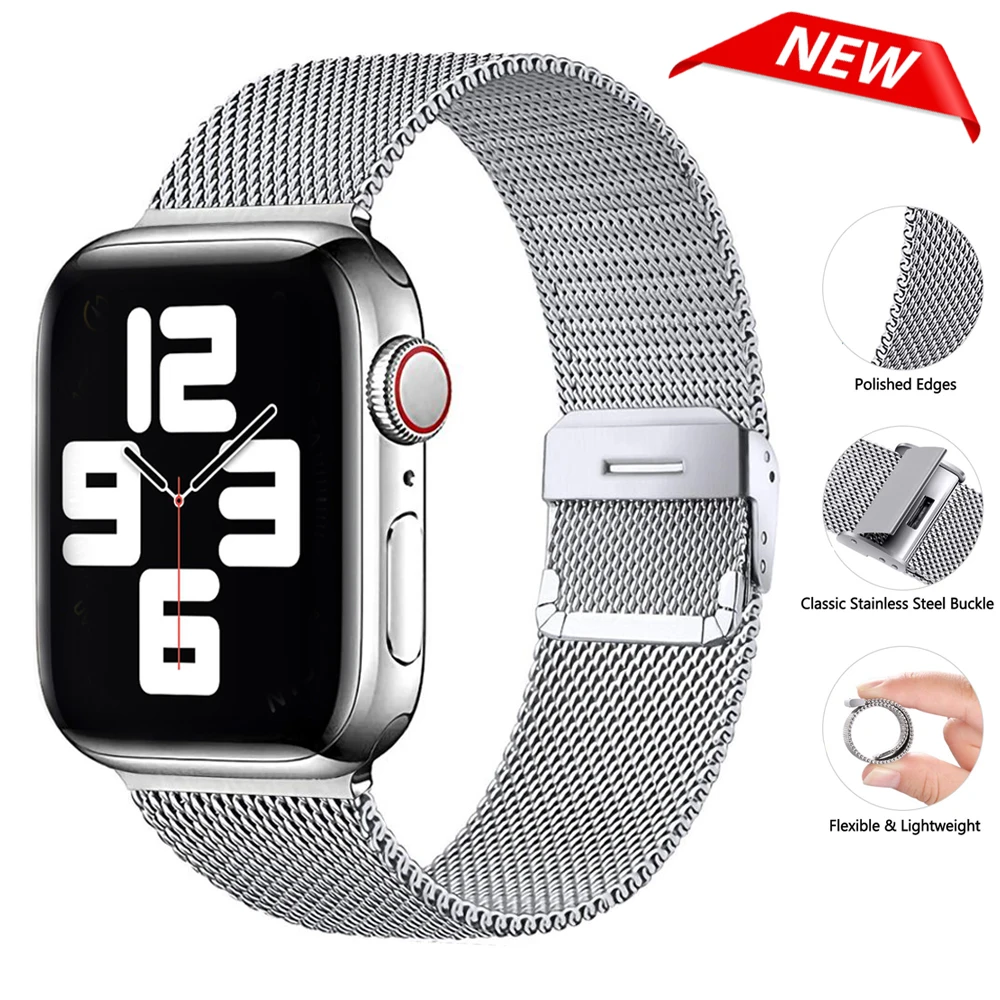 

Strap For Apple watch band 44mm 40mm iWatch 42mm 38mm Metal watchband Stainless steel bracelet for series 6 5 4 3 SE 7 45mm 41mm