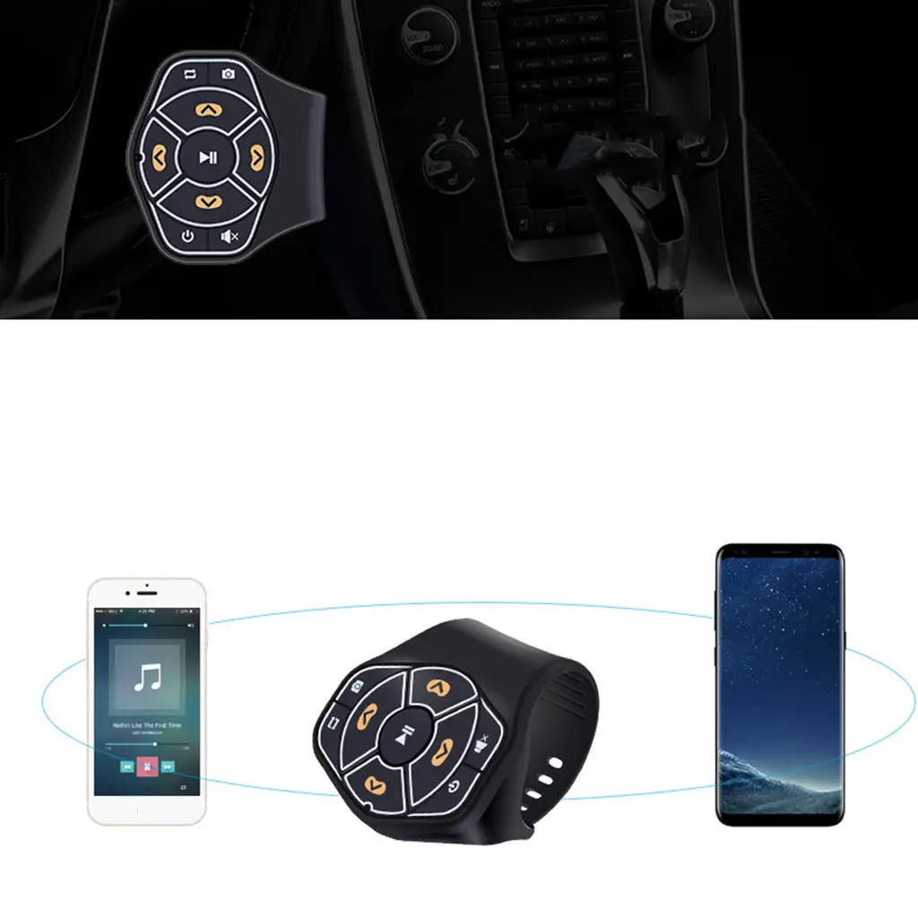 Car Kit BT Media Button Steering Wheel Mount Remote Control for Android iOS iPhone 7 6s 6 Plus Samsung  S5 S4 and more