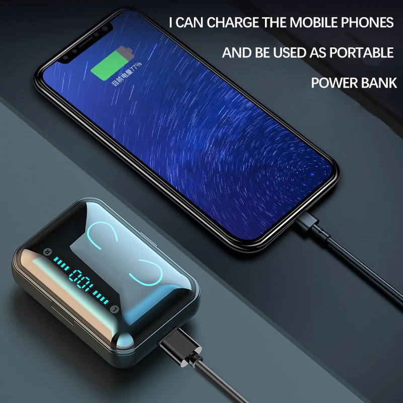 F9-5 TWS гарнитура с отпечатком пальца Hi-Fi Bluetooth-Совместимость V5.0