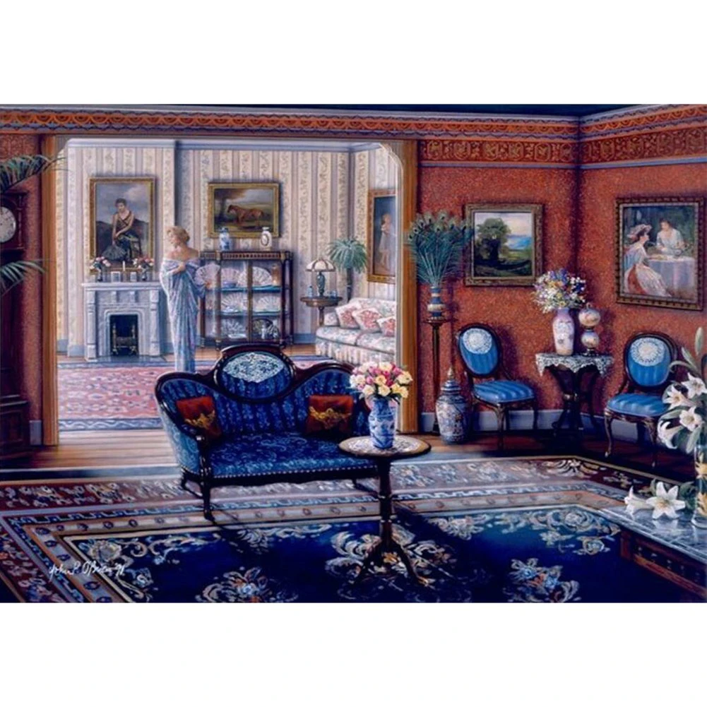 

Алмазная 5d картина «сделай сам» для гостиной, полноразмерная/круглая вышивка крестиком, мозаика, домашний декор, наклейка, рождественский п...