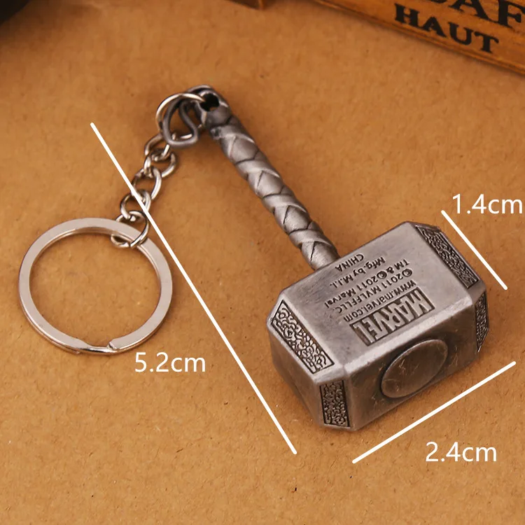 Thor Hammer брелок Mjolnir 1:1 Темный мир Ragnarok брелок кольцо Викинг один скандинавский мифологический Марвел Мститель - Цвет: Antique Silver