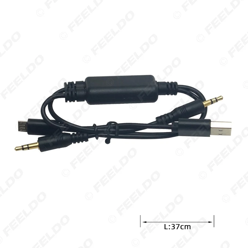 FEELDO 10 шт. автомобильный 3 5 мм штекер Micro USB до разъем AUX кабель адаптер для BMW