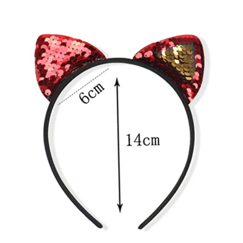 1 шт. цветные блестящие ободки для волос с блестками и кошачьими ушками девочек