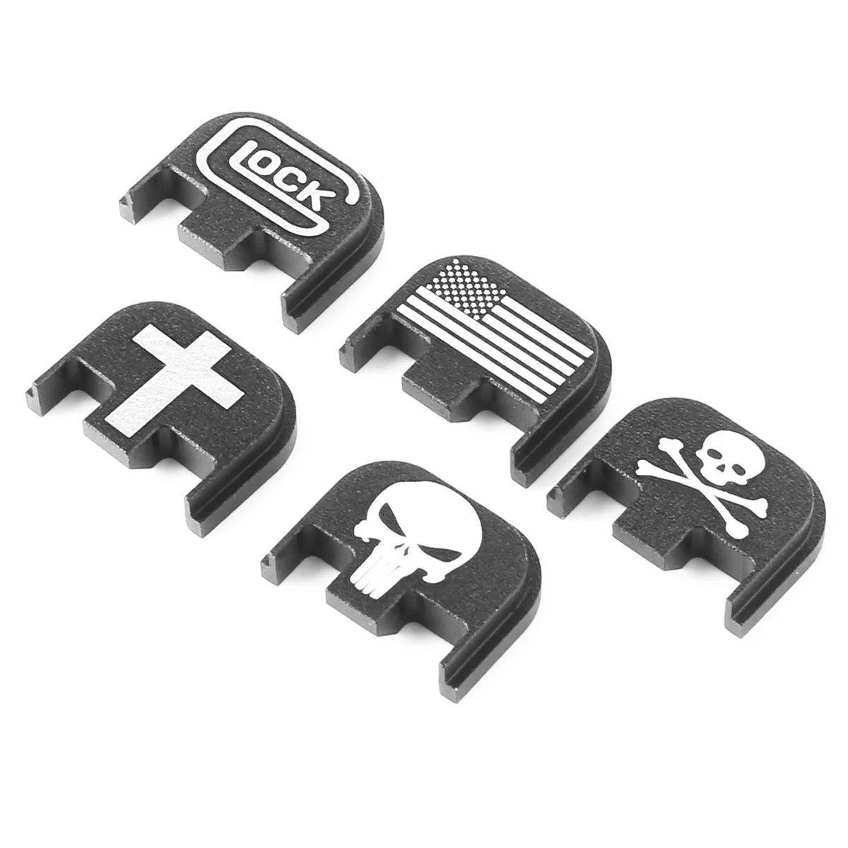 

Aluminum Tactical Gen 1 2 3 4 5 Glock 17 19 20 21 22 23 24 25 26 30 Rear Slide Plate Cover Pistol Gun Magazine Magwell Accessory