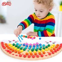 rainbow board wooden toys baby montessori educational toys color sorting nordic wood toys clip beads games gift for kids