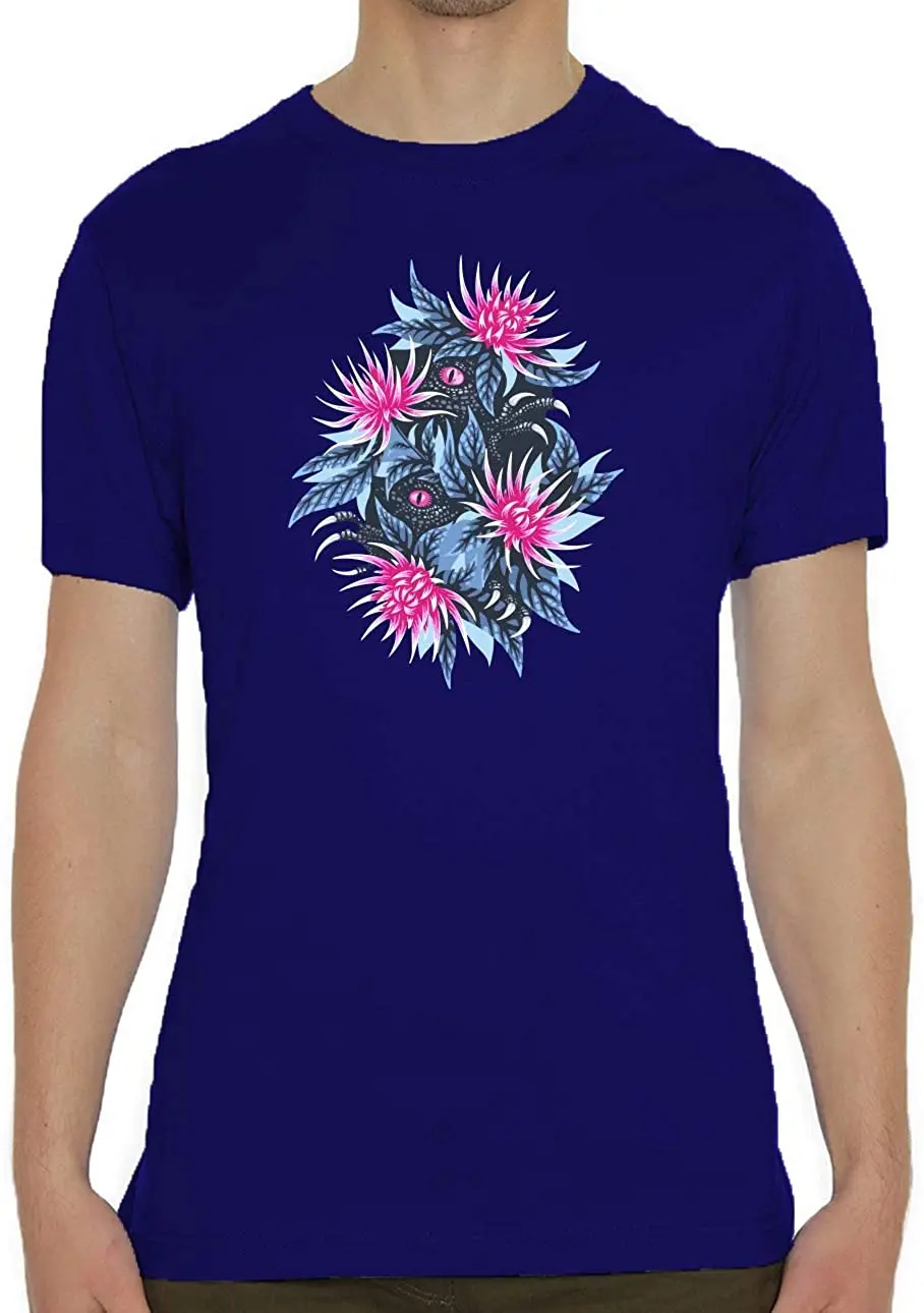 

Hiding in The Flowers Camouflage Raptors Men's Crew Neck T-Shirt New Tee Summer 2020 Pure Cotton Breathable Short Sleeve Tshirt