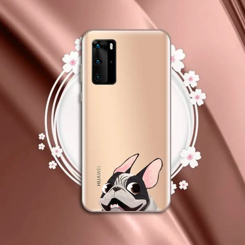 

French Bulldog cute cartoon animal Phone Case Transparent for Huawei P honor 8 10i 20 30 40 smart 2019