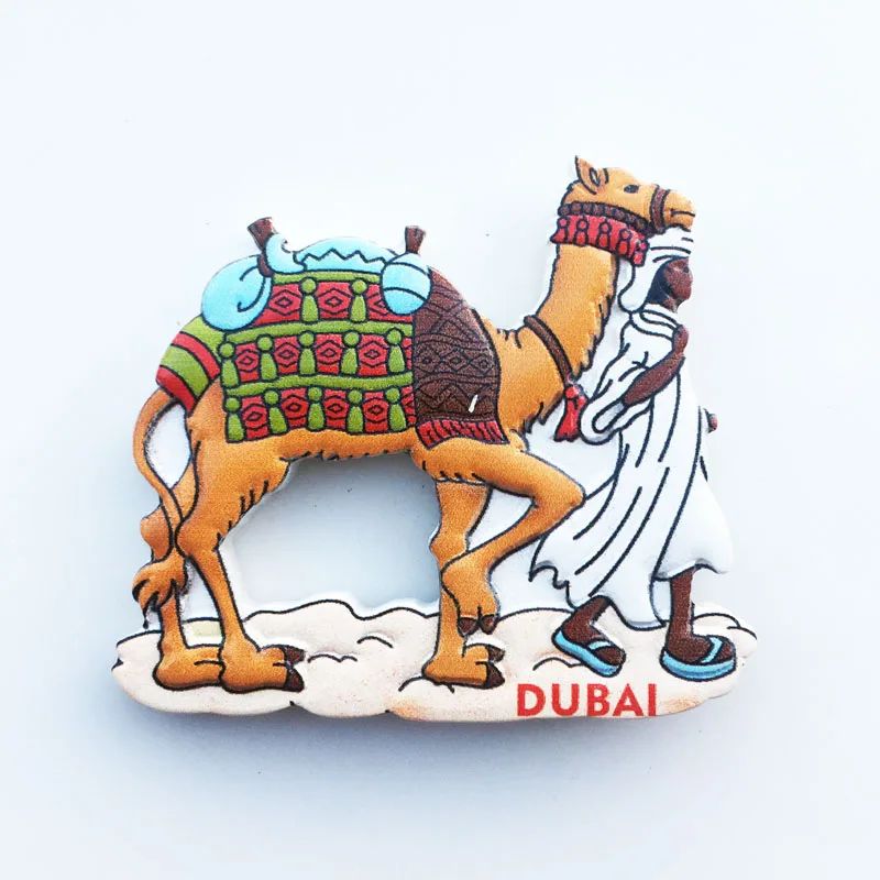 

QIQIPP Middle East Dubai Tourism Commemorative Decorative Crafts Magnetic Fridge Sticker Men's Camel CreativE