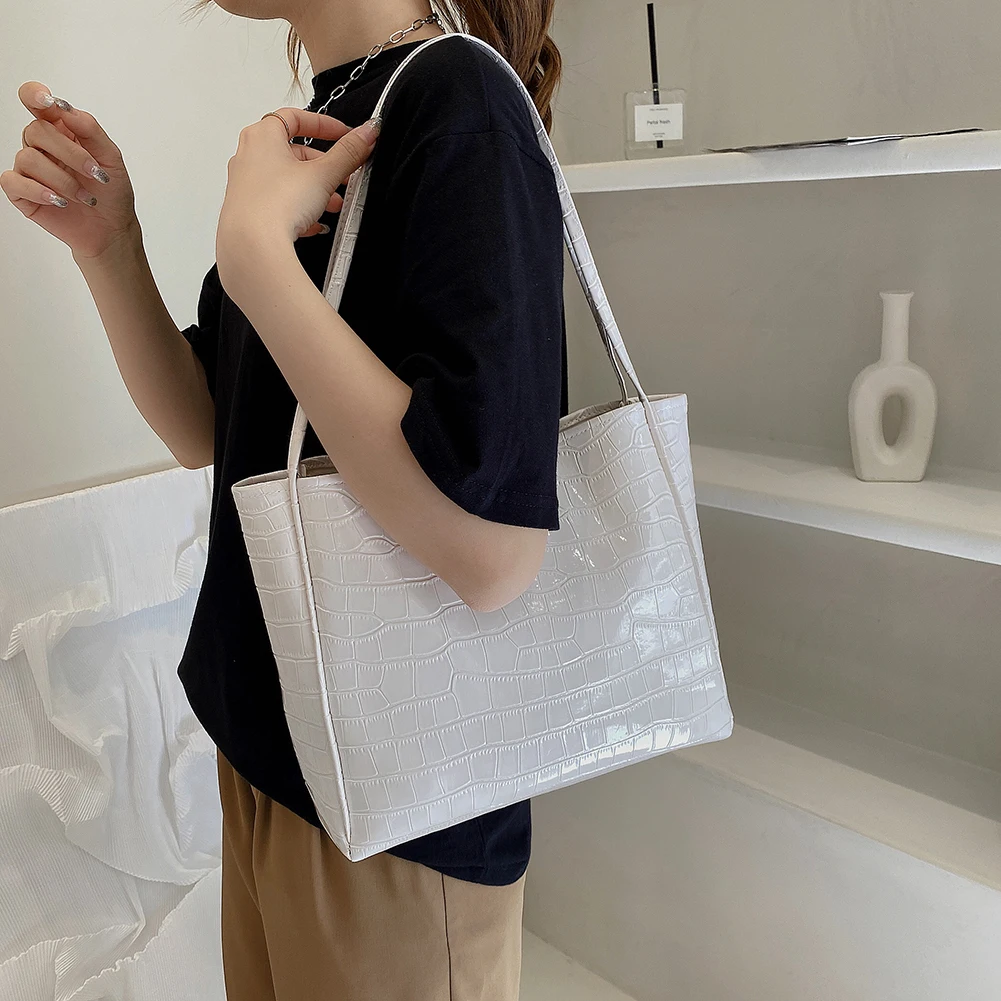 

Retro Women Stone Pattern PU Leather Bags Luxurious Chains Messenger Bag Large Capacity Tote Shoulder Shopping Bags