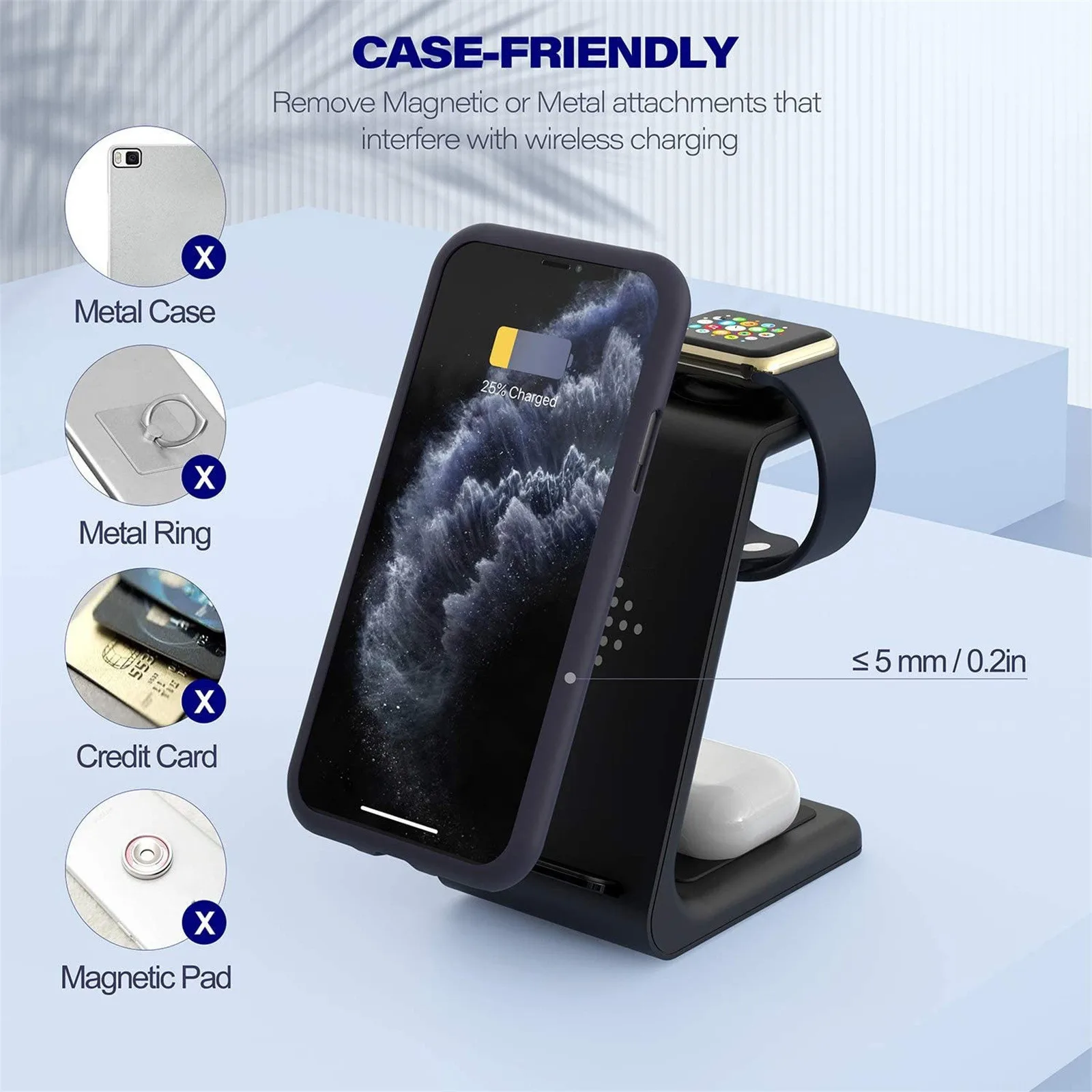 

Fast Charging 3 In 1 Wireless Charger For Iphone 11pro / Xr / Xs For Apple Watch 23 For Airpods 1/2 Wireless Charging Chargers