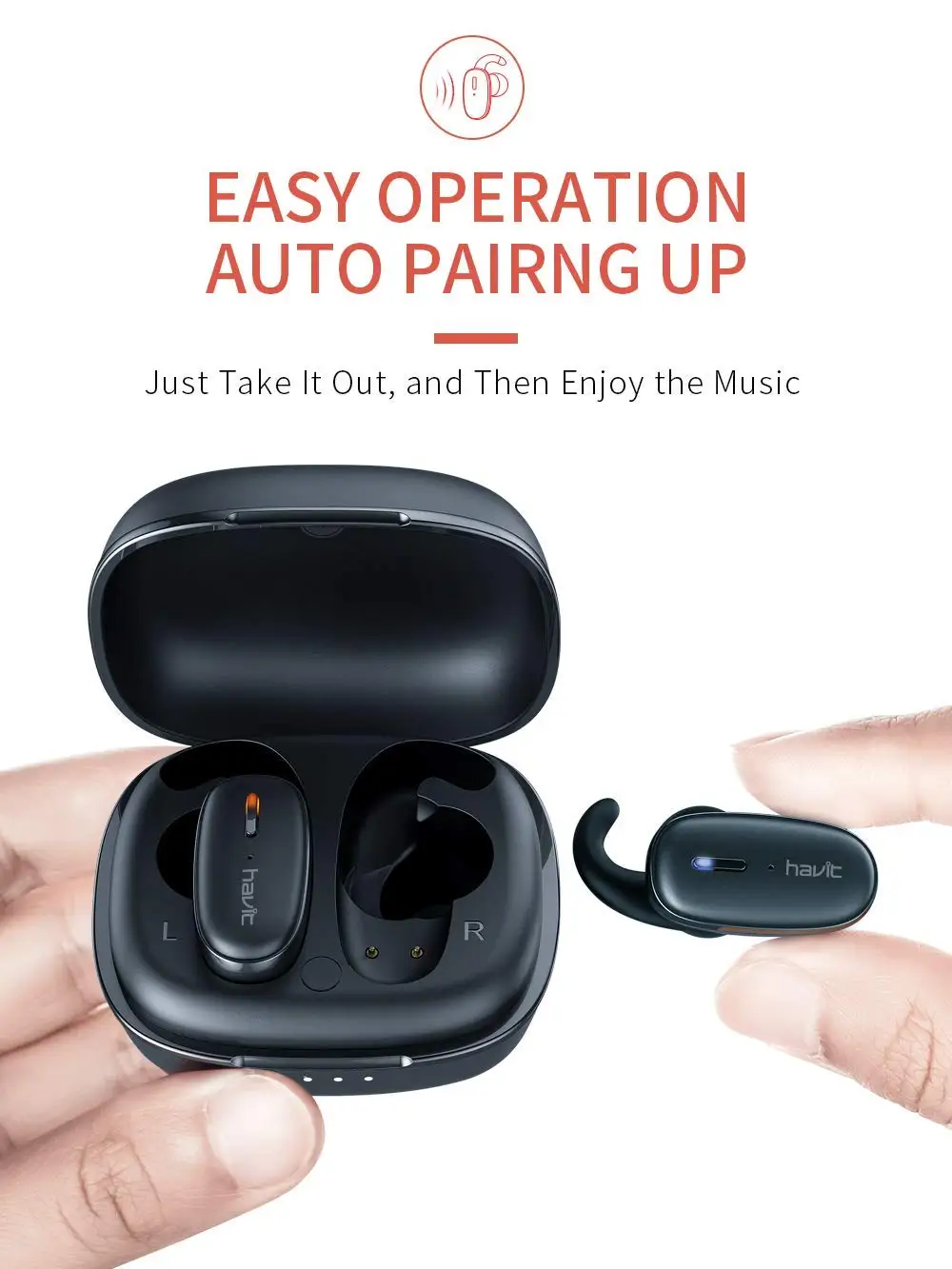 

Havit I91 True Wireless Earbuds TWS 5.0 In Ear Sports Bluetooth Earphons Noise Canceling HD Call 9D Stereo Dual Coil Speakers