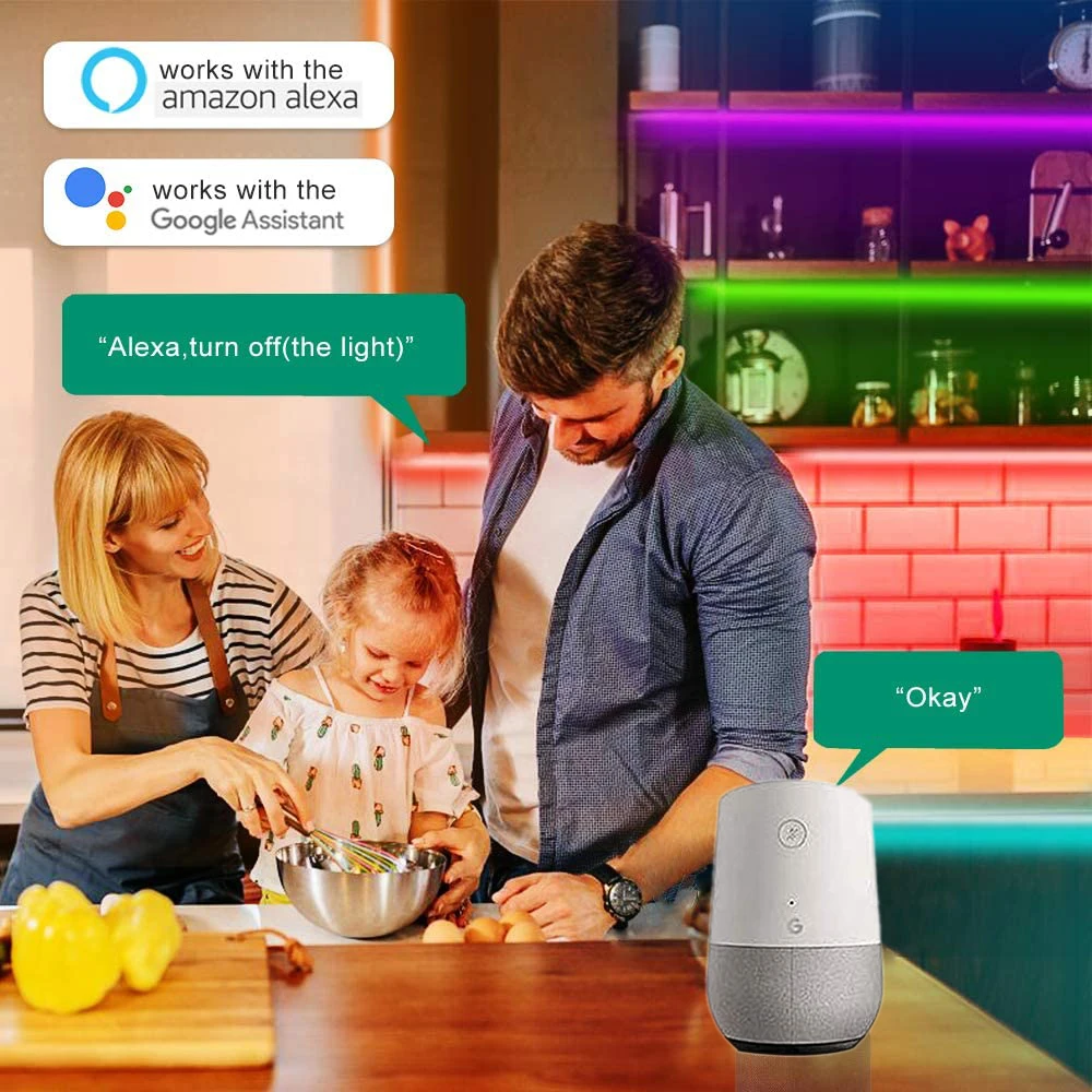 

5-30M LED Light Strips Bluetooth WIFI Controller Waterproof Flexible RGB 5050 Night BackLight Lamps Bedroom Luminous Decoration