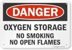 Безопасное хранение кислорода S5904PL10, не курить, открытое пламя, знак  7x8 дюймов пластик