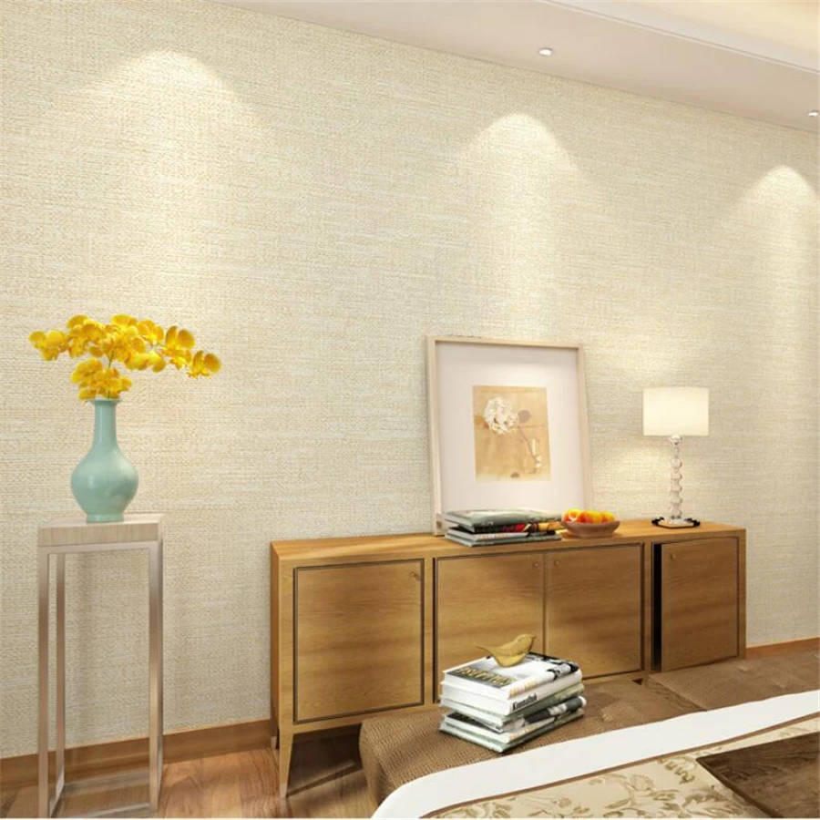 beibehang Pure pigmented linen pattern imitation straw wallpaper shop office hotel engineering Chinese retro gray обои | Обустройство
