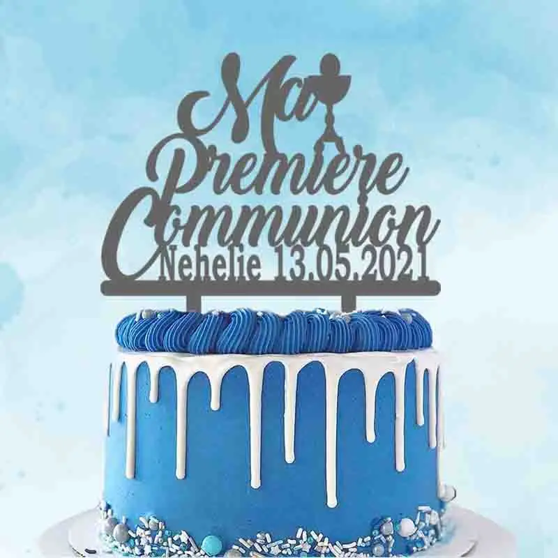 

Personalized Name Date Private Party French Ma Première Communion Cake Topper For Kids Communion Party Cake Decoration Topper