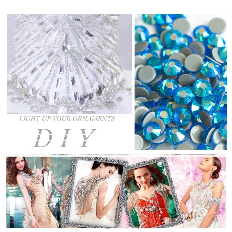 

YANRUO 2058 Hot Glue Rhinestones Flatback Soldering On Hot Fix Needlework Thermo Rhinestones For Clothes
