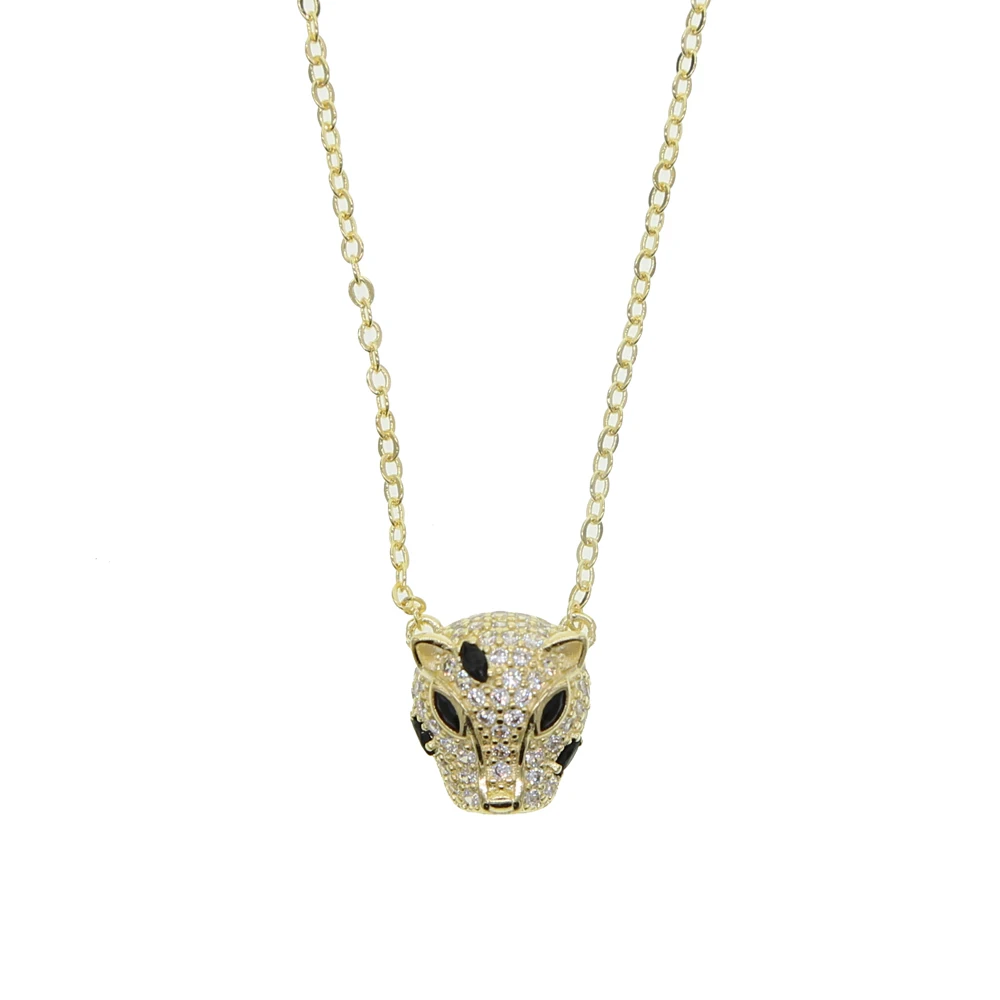 

lovely cute cool animal Panther pendant jewelry full cz paved Leopard gold color necklaces fashion jewelry