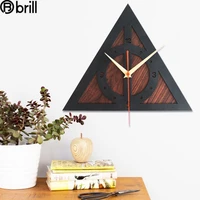 3d black wall clock vintage triangle bedroom shabby chic pole pendule mural kitchen wall watches home decor living room horloge