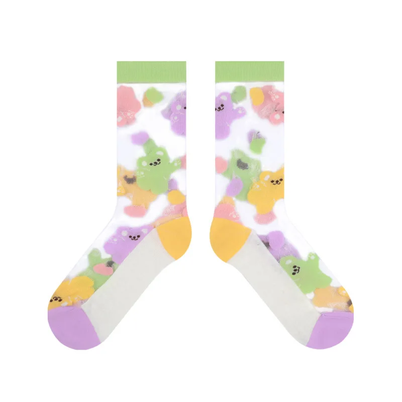 

Women Socks Cotton Plaid Cartoon Sock Woman Colorful Unisex High Funny Novelty Ladies Sox Spring Summer Female Trendy Calcetines
