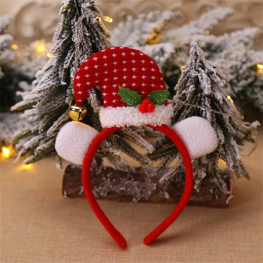Red Dot Santa Hat Лидер продаж, 1 шт., рождественские повязки на голову, шапка Санта-оленьи рога, Рождественский детский ободок для взрослых, повязка на голову, наголовный обруч ободок для вечеринки - Цвет: Red Dot Santa Hat