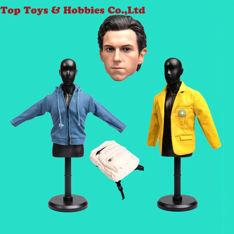 TYM060 1/6 Scale Tom Holland Spider-man Head Carved& School Uniform Suit for 12" man male action figure body
