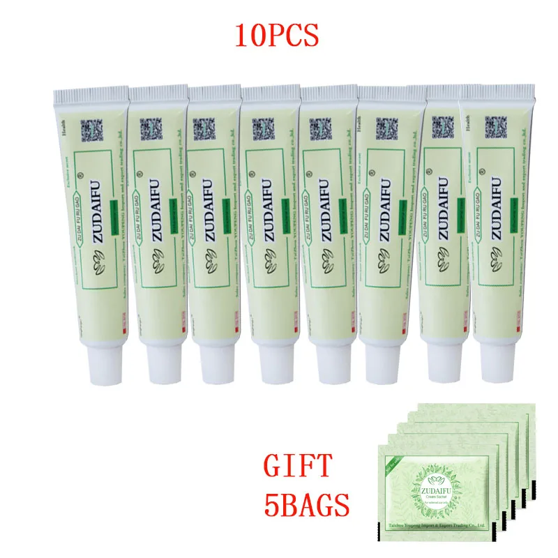 10pcs and 5bag gift 10 шт. Zudaifu крем для лечения псориаза кожи крем для ухода за кожей(с подарком - Цвет: 10pcs and 5bag gift