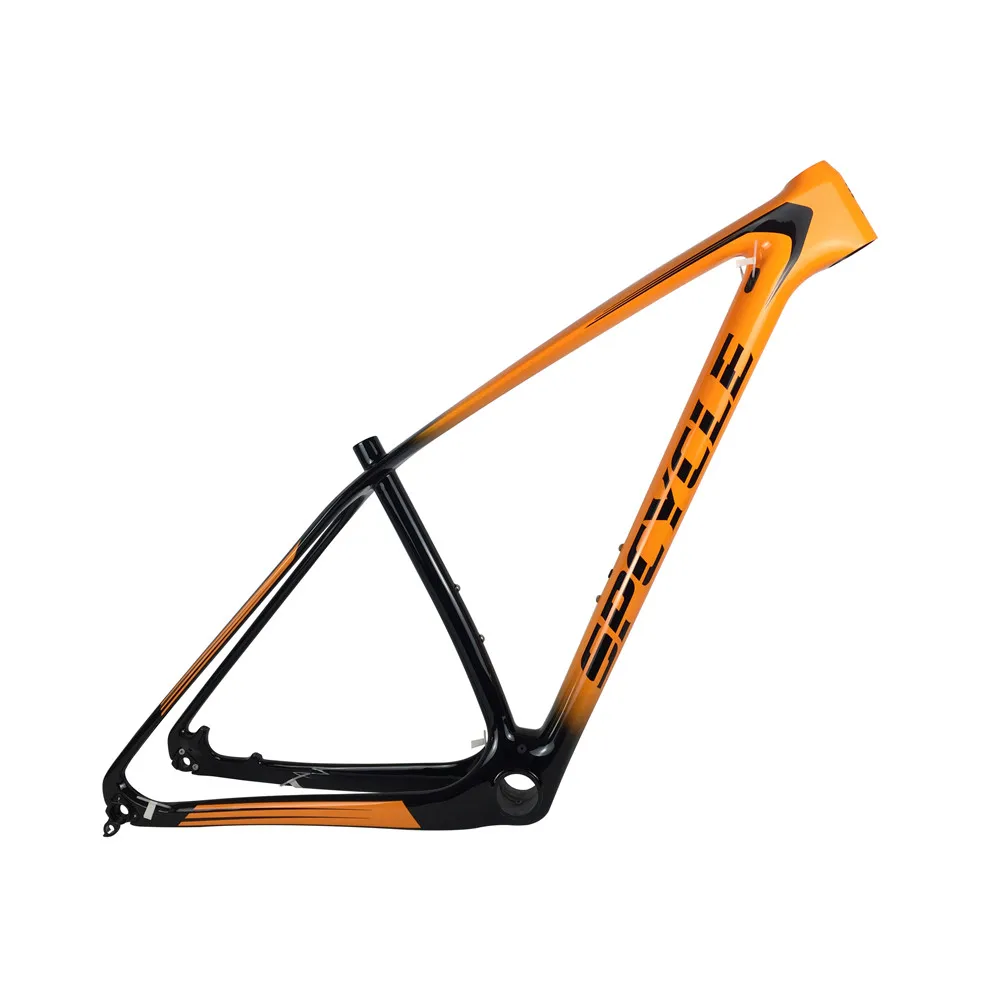 Orange Glossy Spcycle Сверхлегкий T1000 Углеродные рамы для горного велосипеда 29er карбоновая Передняя Велосипедная вилка рамы совместимы 142*12 мм через ось или 135*9 мм QR - Цвет: Orange Glossy