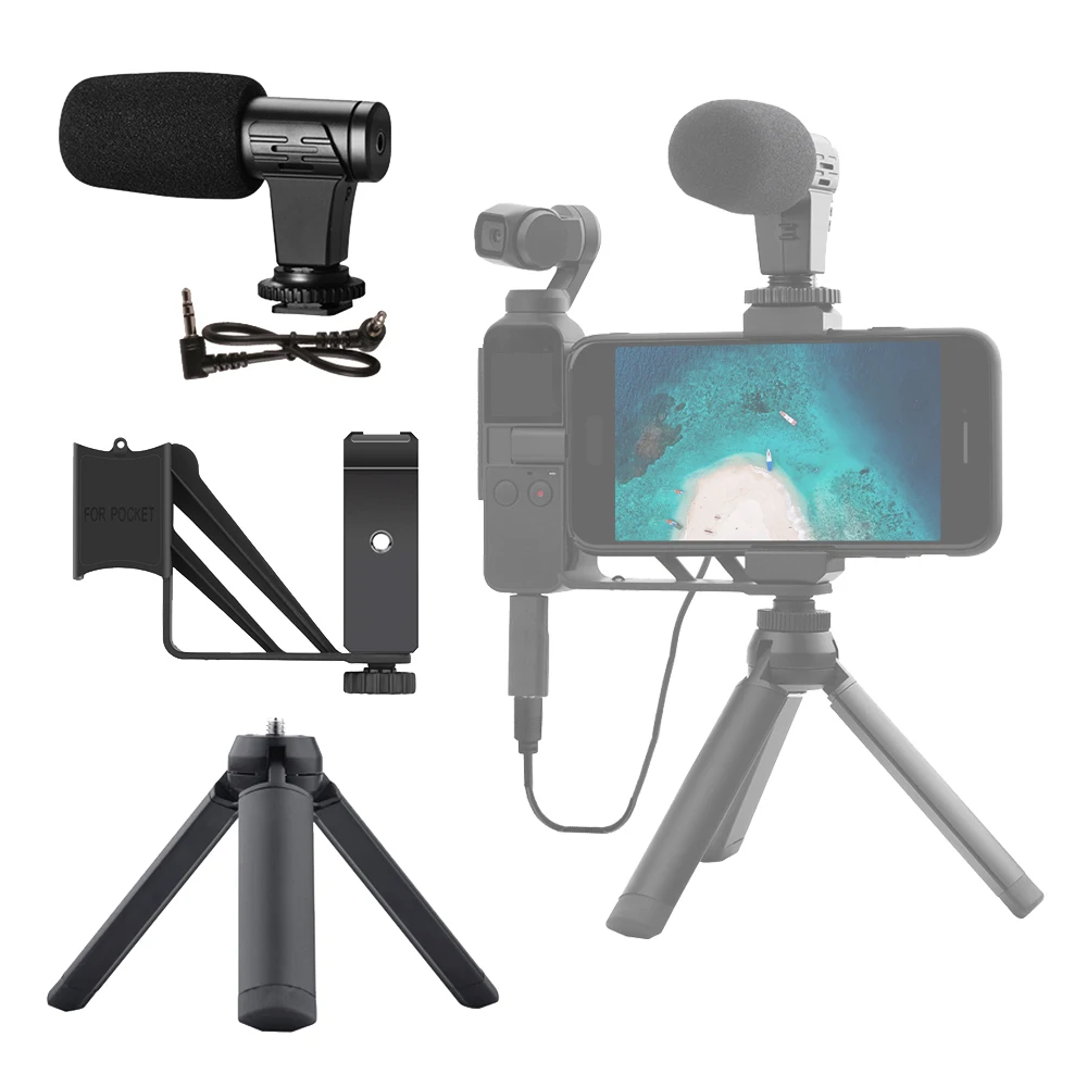 Аудио адаптер 3 5 мм Микрофон Mic для DJI OSMO карманный/Карманный 2 разъема держатель