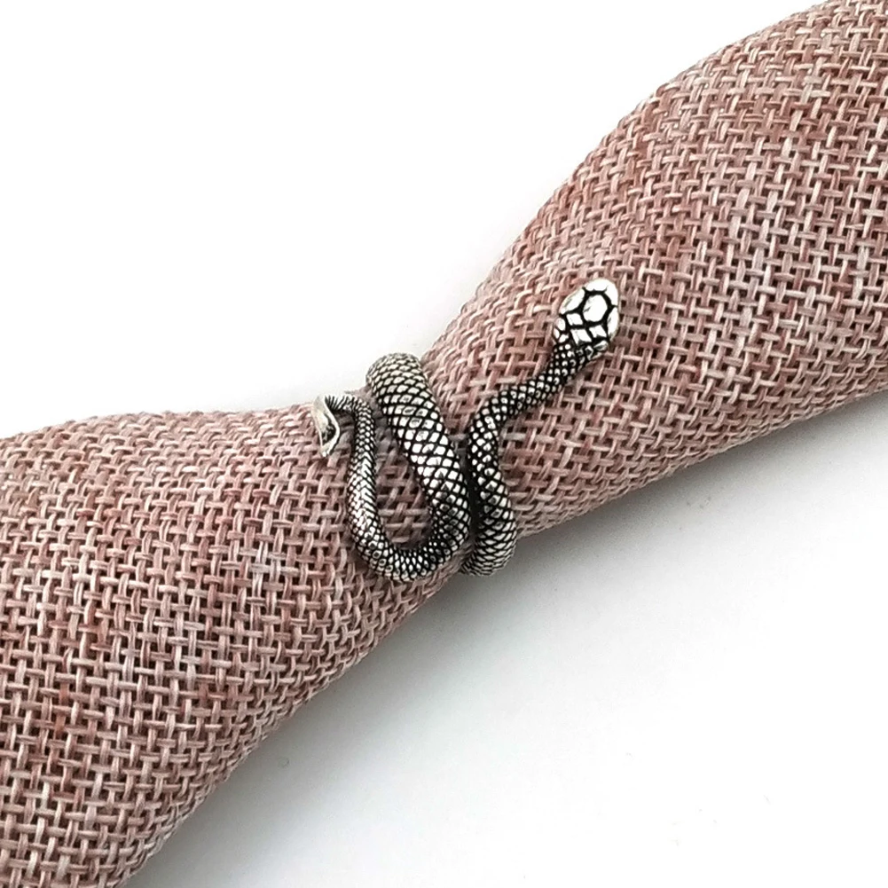 

Retro Punk Snake Ring for Men Women Exaggerated Antique Siver Color Fashion Personality Stereoscopic Opening Adjustable Rings