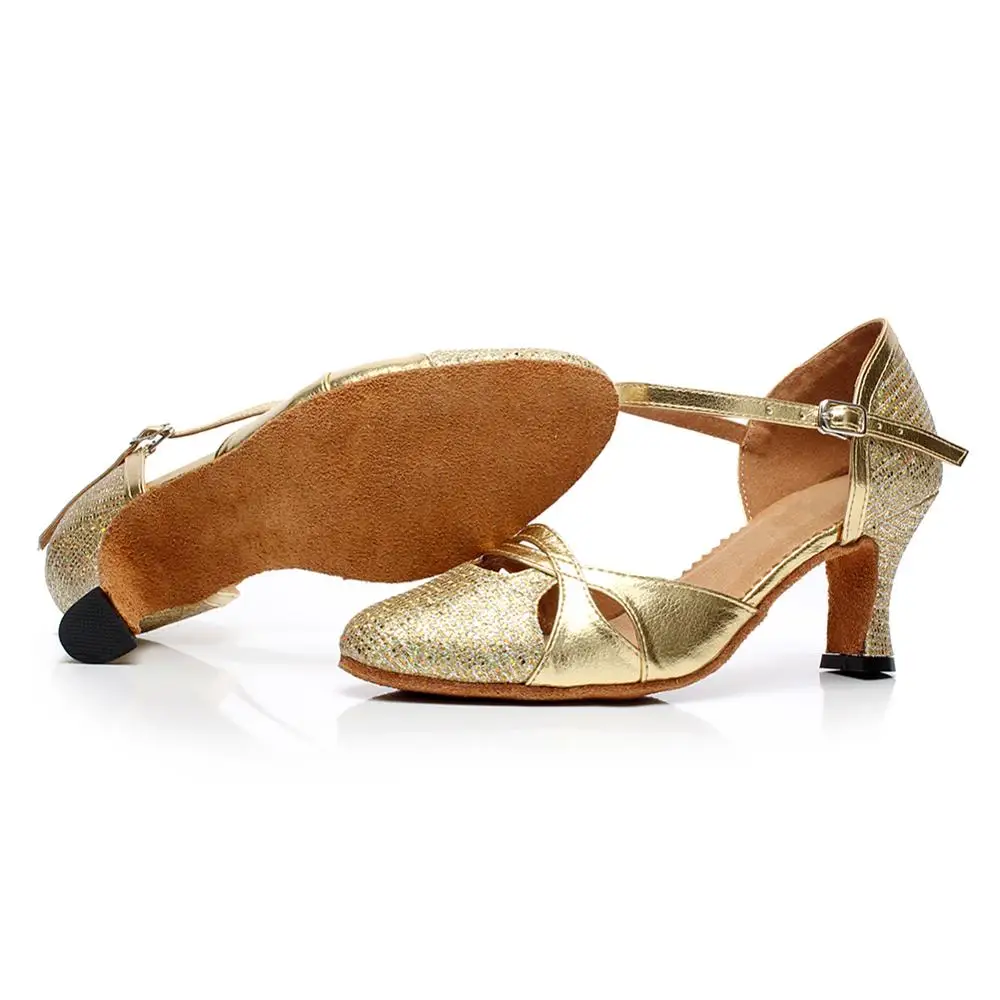 DKZSYIM/женская танцевальная обувь для латинских танцев золотистого/серебристого