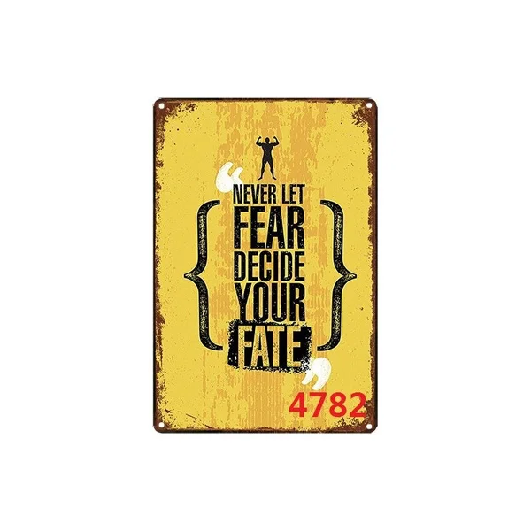 

Motivating Fitness Slogans Metal Sign Plate Vintage Plaques Wall Art Decor Wall Poster Bar Coffee House Pub Garage